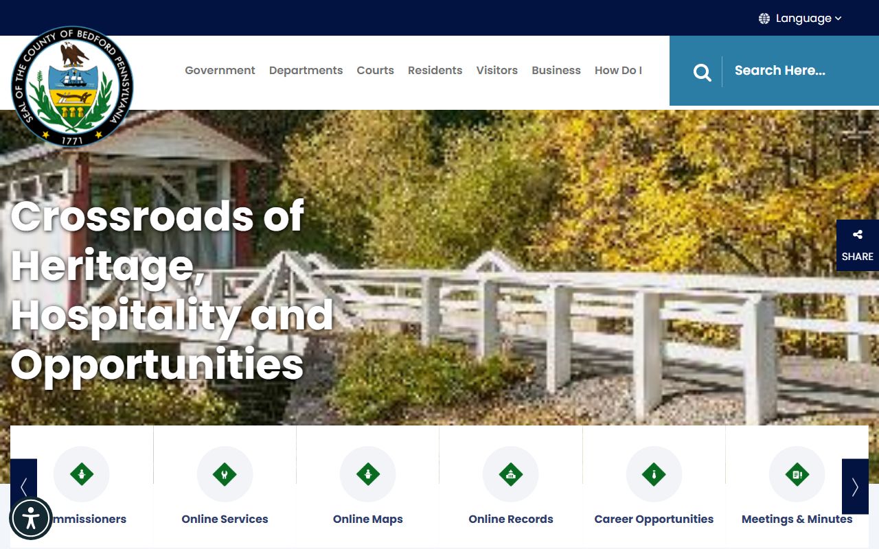 Bedford County Pennsylvania official website for court and felony record research