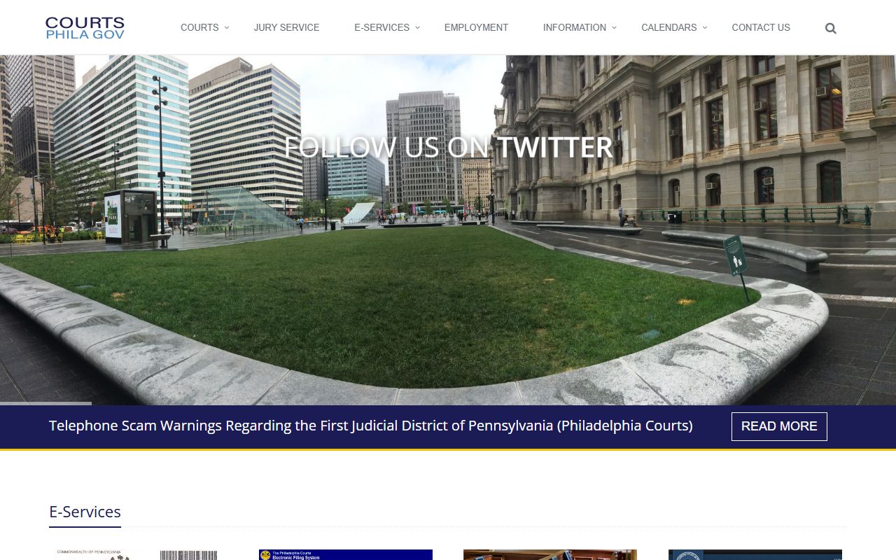 Philadelphia Courts website for Philadelphia County felony records